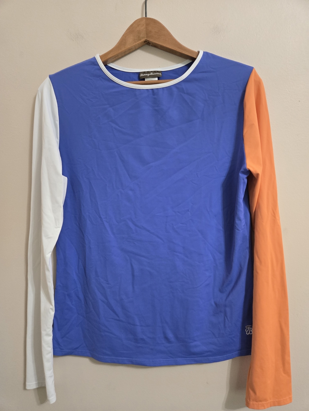 Tommy Bahama Rash Guard‎ Women's XL Purple Orange White Long Sleeve Swim Shirt